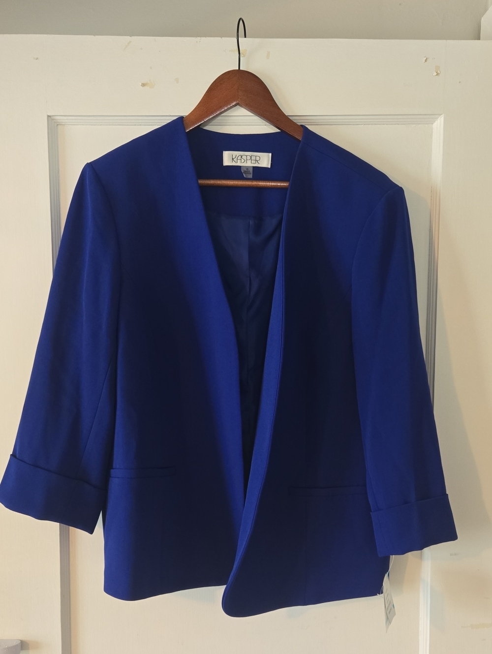 Kasper Open-Front Cobalt Blue Blazer